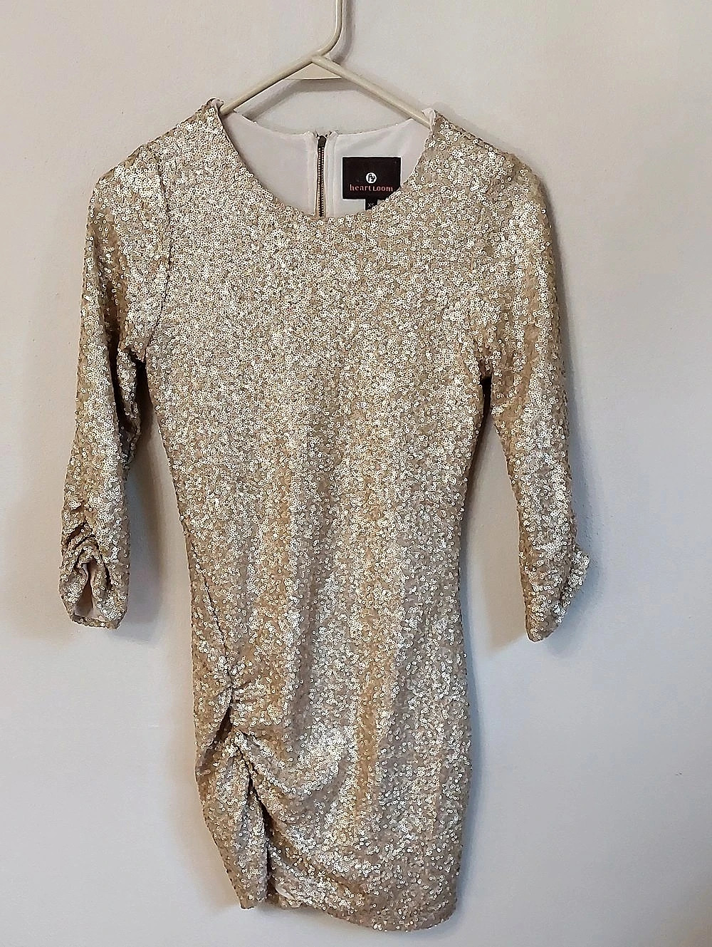 heartLoom Dani Sequin Dress Gold XS